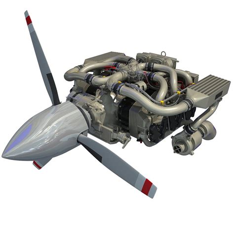 Continental Io 550 Aircraft Engine 3d Model Download Engine On