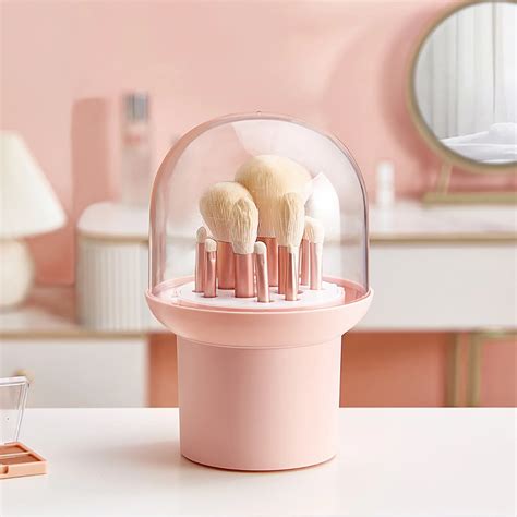 Makeup Brush Holders With Lid Dust Proof Clear Cosmetic Brush Storage Box Makeup Brushes