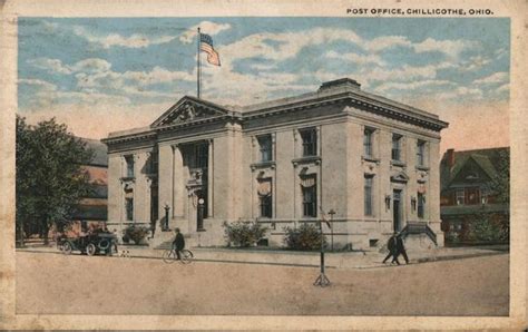 Post Office Building Chillicothe Oh Postcard