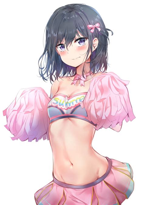 Rule 34 1girls Adagaki Aki Bangs Belly Button Black Hair Blue Eyes Cheerleader Cheerleader