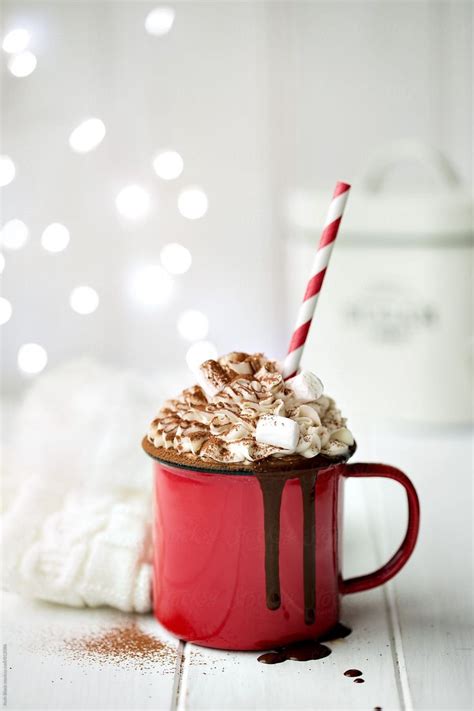 Hot Chocolate With Whipped Cream And Marshmallows By Ruth Black For Stocksy United Christmas