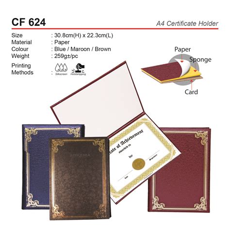 Cf 624 A4 Certificate Holder Infinitely Enterprise