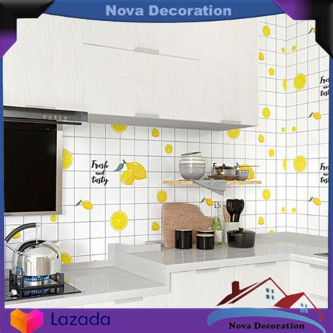 Wallpaper Stiker Dinding Dapur Glossy Alumunium Foil Stiker Kitchen Set