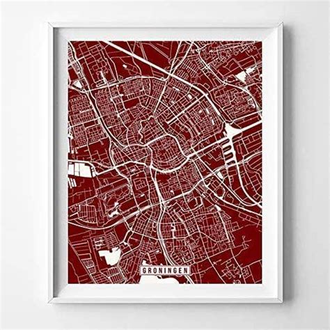 Amazon Groningen Netherlands City Street Map Wall Art Home Decor