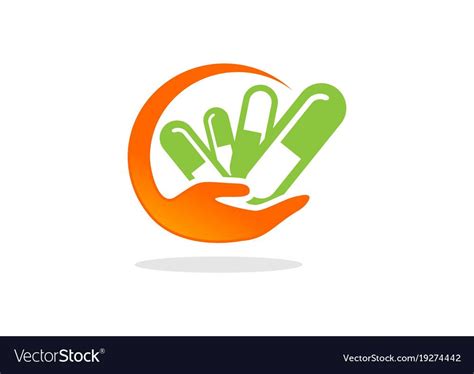 Medicine Care Capsule Logo Vector Image On Vectorstock In