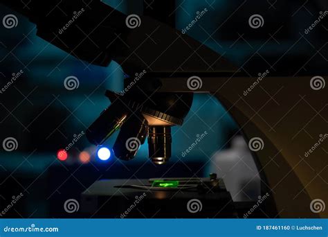 Scientific Microscope In A Nanotechnology Laboratory Stock Photo