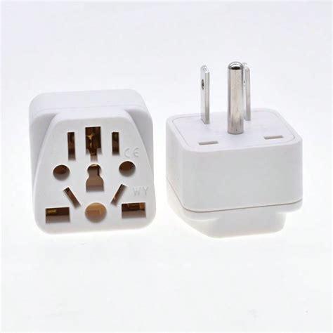 1pc Usa Travel Plug Adapter With Grounded 3 Prong American Wall Plug