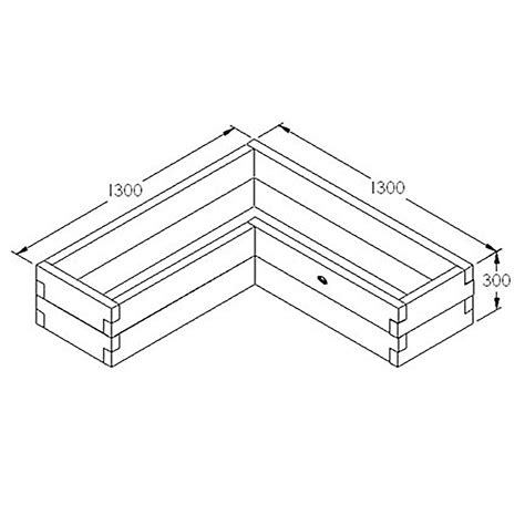 Caledonian Corner Raised Bed Garden Planter Frame 13m X 13m Pure