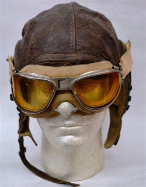 WWII US Army Air Force Pilot A-11 Flight Helmet & AN 6530 Goggles #414 - Warpath