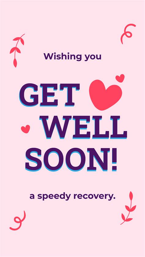 Free Speedy Recovery Get Well Soon Message Template Edit Online