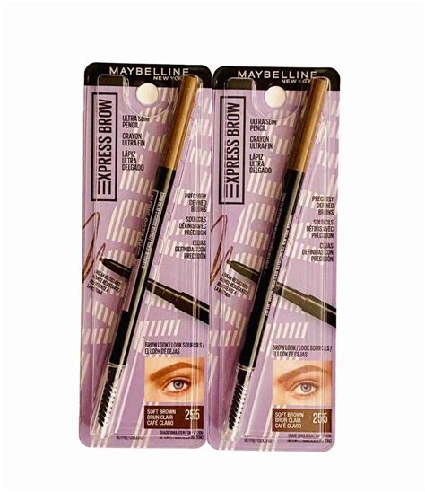 2 Pack Maybelline Soft Brown 255 Express Brow Ultra Slim Pencil New In