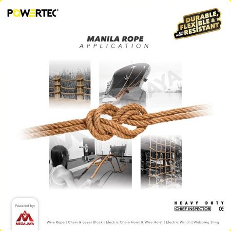 Jual Tali Tambang Manila Rope 10 Mm X 190 M X 14 Kg POWERTEC Tampar