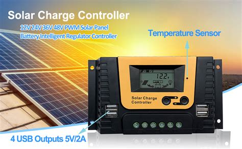 20a Controlador De Carga Solar 12v 24v 36v 48v Automático 20a Regulador De Carga Solar Con 4