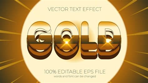 Premium Vector Gold Editable Text Effect Style Eps Editable Text Effect