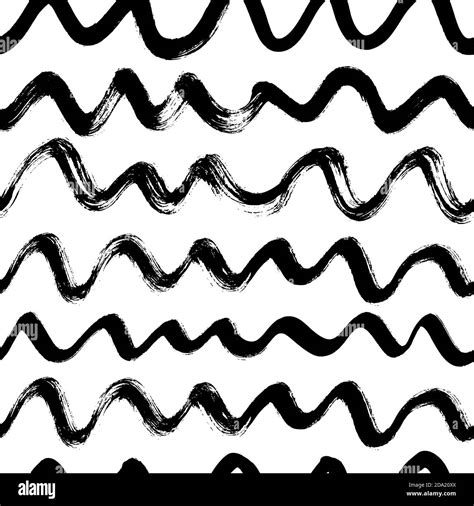 Wavy grunge black lines vector seamless pattern Stock Vector Image ...