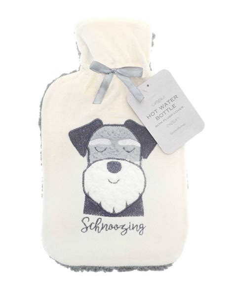 Grey Fur Dog Hot Water Bottle Eanda Distribution