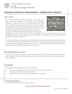 Fillable Online Sha Cornell Strategic Hospitality Management I