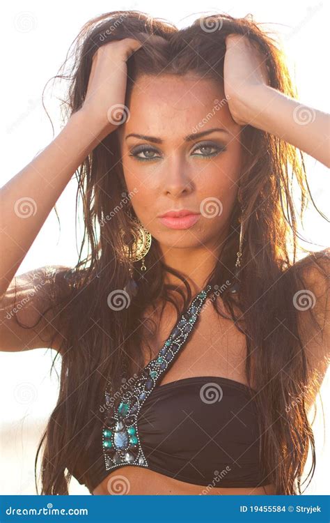 Bikini Woman Stock Photo Image Of Expression Beach