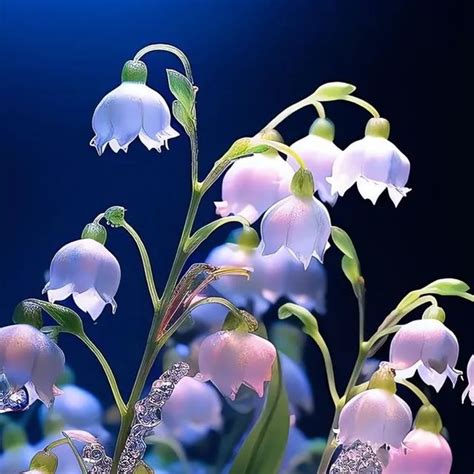 White And Pink Flowers On Blue Background