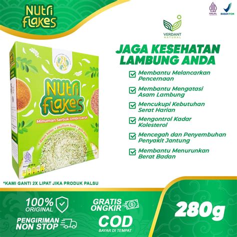 Jual Nutriflakes Sereal Sehat Umbi Garut Mengobati Asam Lambung Cocok