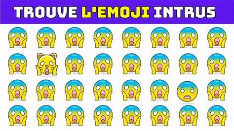 Trouve l INTRUS Quiz Emoji Facile à Difficile énigmes jeu logo