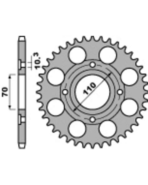 Couronne Moto Pbr Couronne Acier Pbr 35 Dents Chaîne 530 Honda Cm400ta