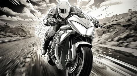 Premium AI Image | Black and white cool motorcycle