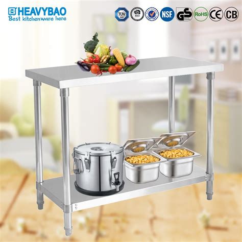 Heavybao Restaurant Equipment Stainless Steel Kitchen Work Dining Table