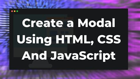 JavaScript Modal Popup Create A Modal Using HTML CSS And JavaScript