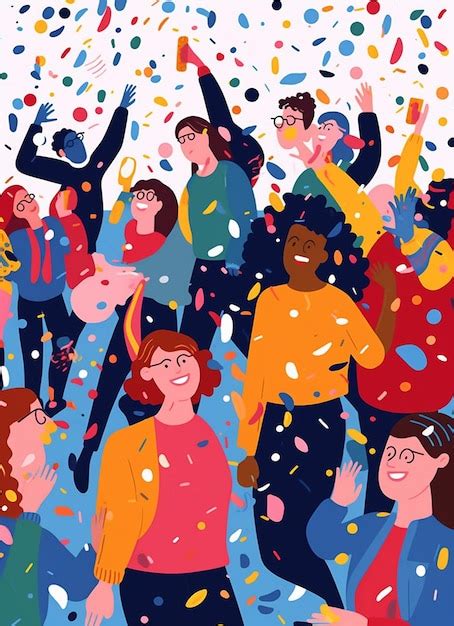 Premium AI Image | a colorful illustration of a group of people dancing ...