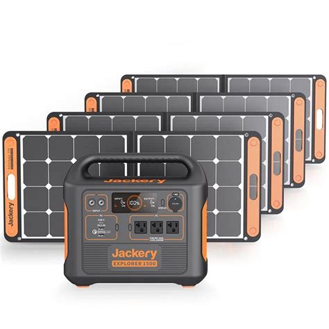 Jackery 1800-Watt Continuous/3600W Peak Solar Generator SG1500 with 4 ...