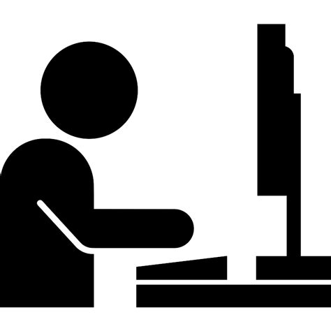 Person Working On Computer From Frontal View Vector SVG Icon SVG Repo