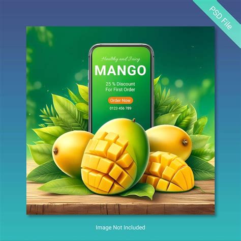 Premium PSD Mango Fruits Social Media Post And Instagram Webinar