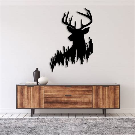 Deer In The Woods Metal Wall Art Deer Wall Art Wood Art Design