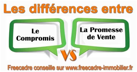 Compromis et promesse de vente quelle est la différence Freecadre