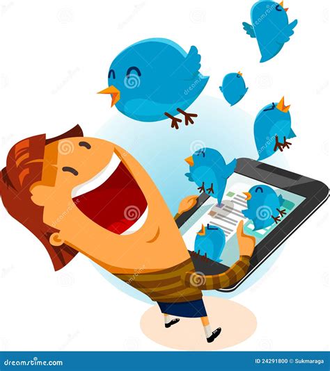 Twitter Bird Cartoon Vector Illustration 11069962