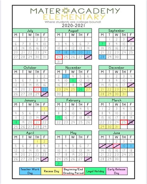 mater academy elementary calendar - Role Microblog Image Library