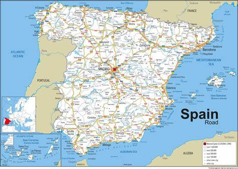 Road Map Of Spain Size A0 84 1 X 118 9cm Paper Laminated Amazon