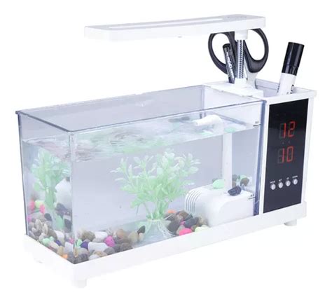 Mini Acuario Multifuncional Usb Pecera Con Reloj Envío gratis