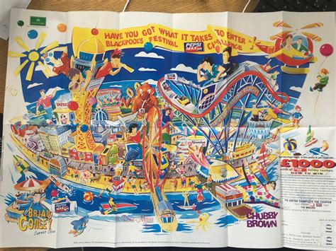 Blackpool Pleasure Beach 1994 Park Map Blackpool Pleasure Beach