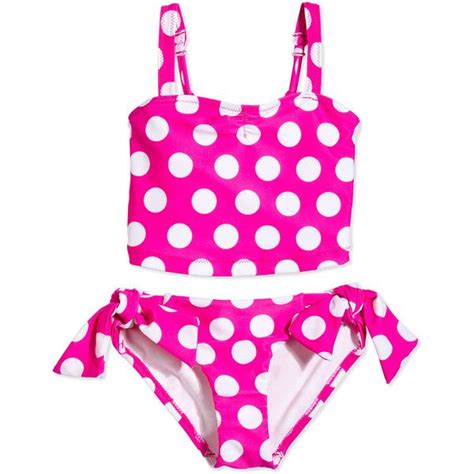 Hot Pink Polka Dot Tankini Swimsuit