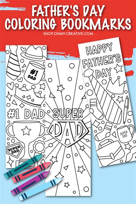 Father S Day Coloring Bookmarks Ohmy Creative Shop