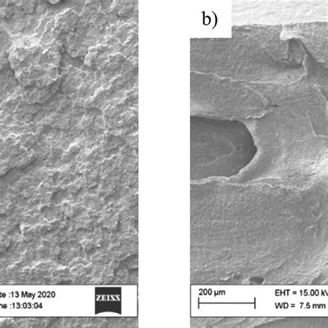 Sem Images Of The Fracture Surface Of A Opet Eba Gma And B