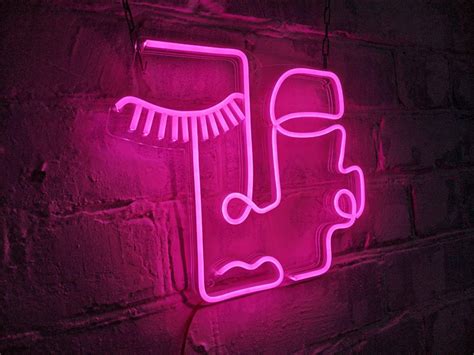 Art Neon Sign Face Neon Light Sign Party Led Neon Sign Neon Etsy