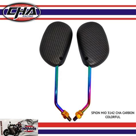 Spion Mio Karbon Pelangi Tangkai Panjang Universal Motor Honda Dan