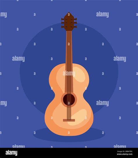 guitar instrument musical in blue background Stock Vector Image & Art ...