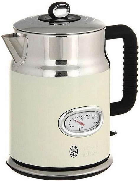 Russell Hobbs Retro Vintage Cream Waterkoker 1 7L 2400W Crème Chroom bol