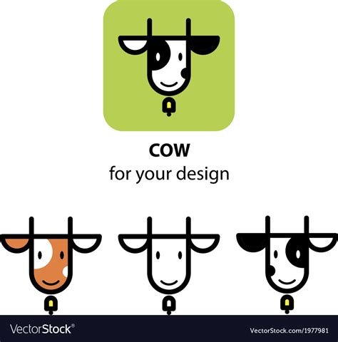 Cute Cow Icon Royalty Free Vector Image Vectorstock