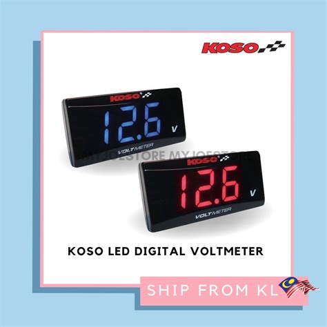 Koso Mini RPM Meter Blue Digital Square LCD Display Engine Tach Hour