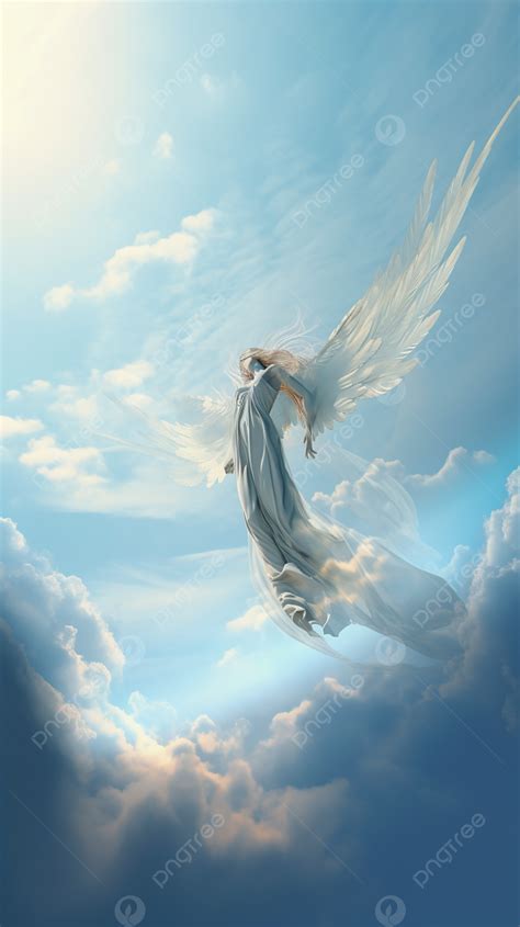 Angel Heaven Blue Sky White Clouds Advertising Background Wallpaper ...